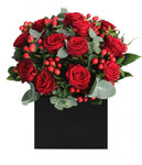 Red Roses with Hypericum Signature Box