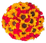 Red Roses with Sunflowers Bouquet