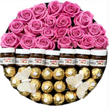 Roses and Chocolate with Nutella or Jams Hat Box