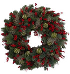 Ruby Red Evergreen Wreath