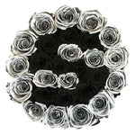 Silver and Black Roses Initial Flower Box