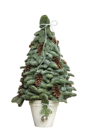 Silver Spruce Christmas Tree Arrangement: Adored with Natural Cones