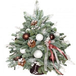 Silver Spruce Festive Tree Arrangement: Timeless Elegance with Elegant Decor