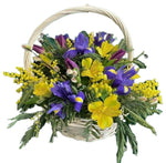 Spring Flowering Trio in a Basket