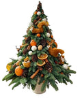 Stunning Orange Tree Arrangement with Cones and Nuts