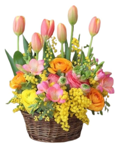 Sunny Spring Flower in Basket