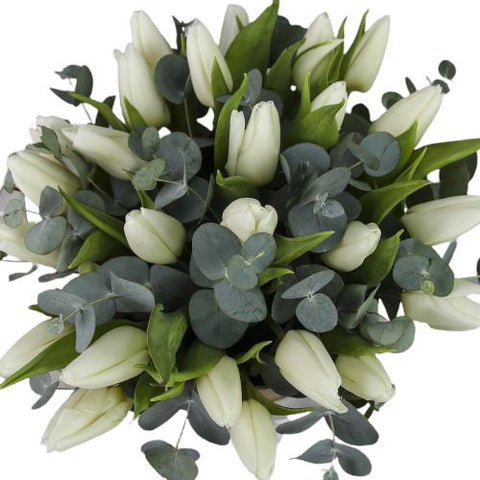 Tulips with Eucalyptus Bouquet