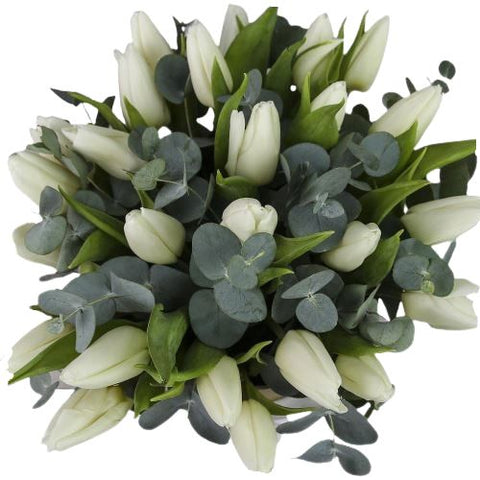 Tulips with Eucalyptus Bouquet