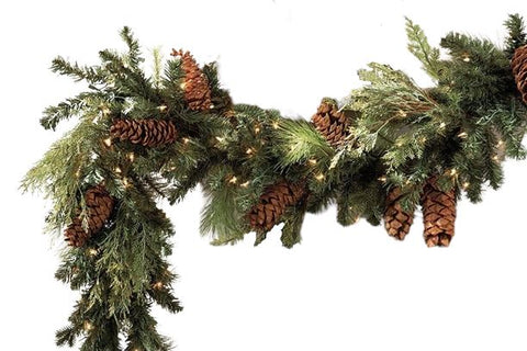 Twinkling Garland of Pines with Long Cones