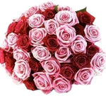 Two Shades Of Love: Pink & Red Roses Bouquet