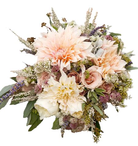 Vintage Charm Peach Dhalia Bouquet