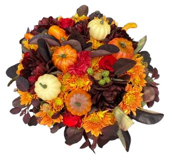 Warm Burgundy and Orange Autumn Bouquet