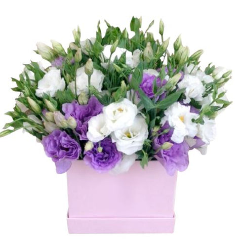 White and Purple Lisianthus Box