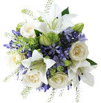 White Lily in Blue Bouquet