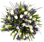 White Tulips and Iris Bouquet