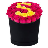 Yellow and Cerise Roses Initial Flower Box