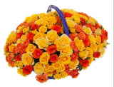 Yellow and Orange Luxury Basket of Roses and Spray Roses