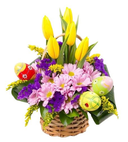 Yellow and Purple Easter Basket