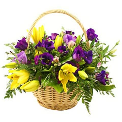 Yellow and Purple Spring Basket