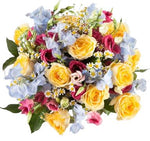 Yellow Roses and Sweet Pea Bouquet