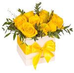 Yellow Roses with Greenery Signature Box