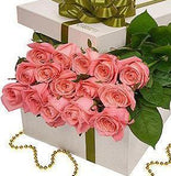 Dozen Pink Roses Luxury Box