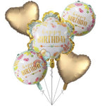 Garden Forest Birthday Foil Balloons Gift Set with Gold Hearts 18 Inch