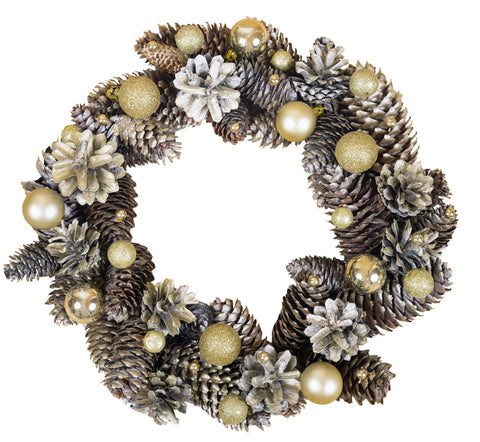 Gold with Silver Christmas Wreath