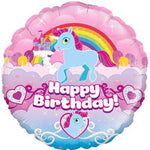 Happy Birthday Rainbow Pony Balloon (18in)