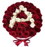 Red and White Roses Initial Box