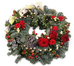 Red Roses Festive Christmas Wreath